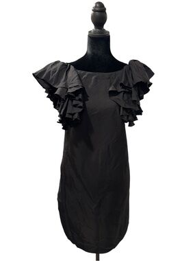 See by Chloe - Black Ruffle Shoulder Dress - Size 4